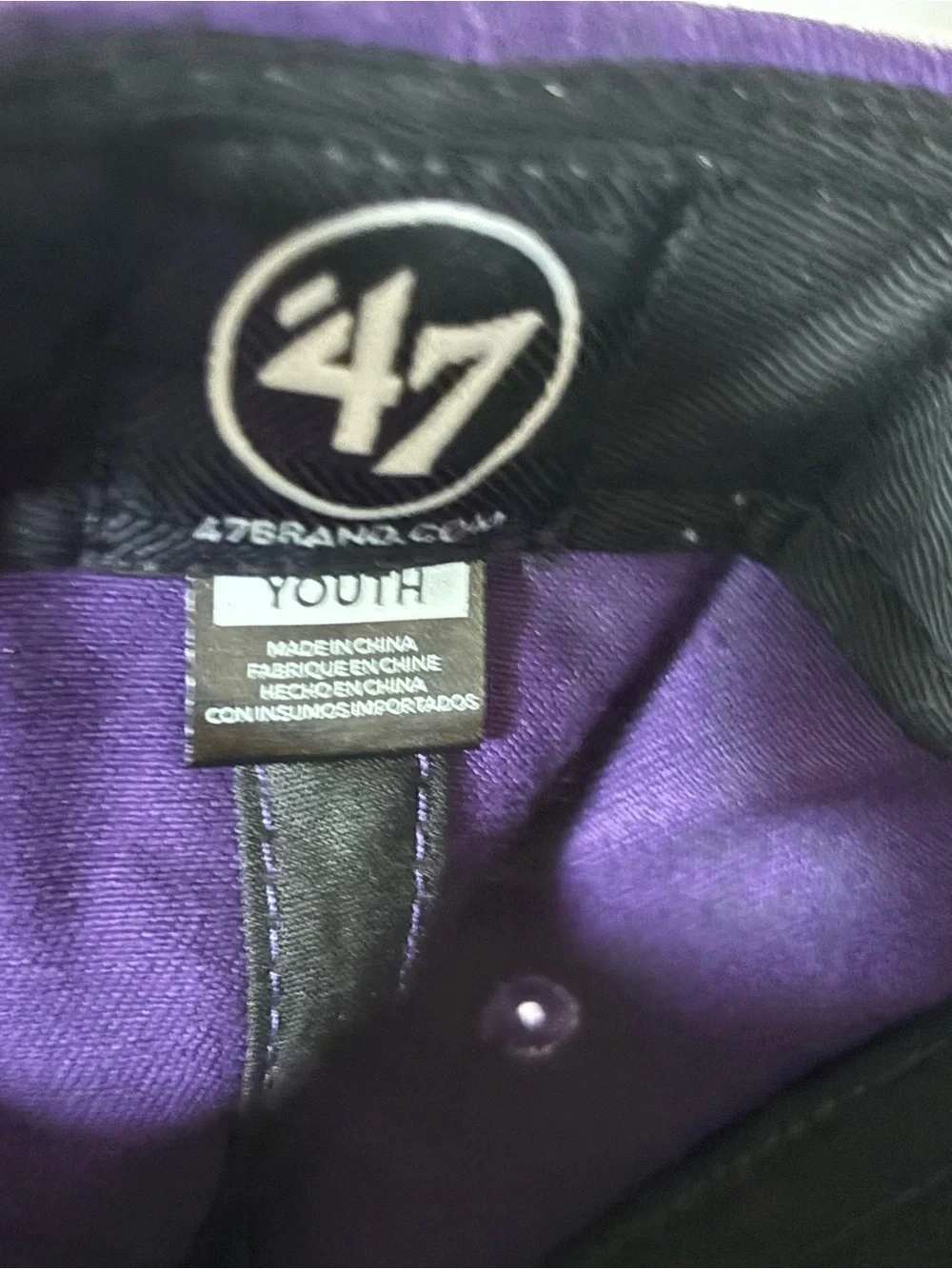 Minnesota Vikings Youth Hat in Purple with Black Trim